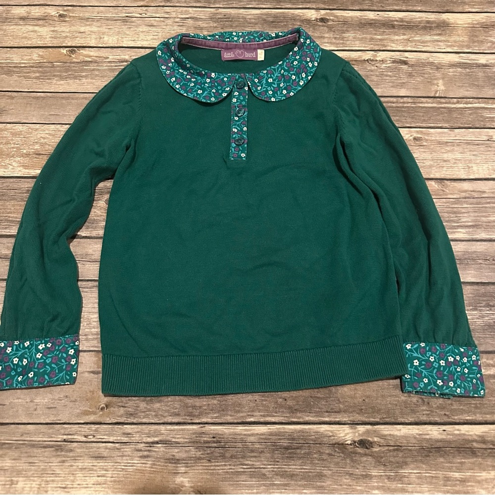 Little bird green sweater collared
